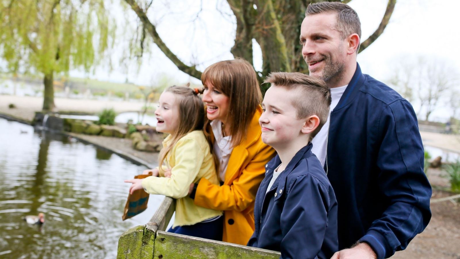 A family enjoying a day out at WWT Castle Espie Wetland Centre, Comber